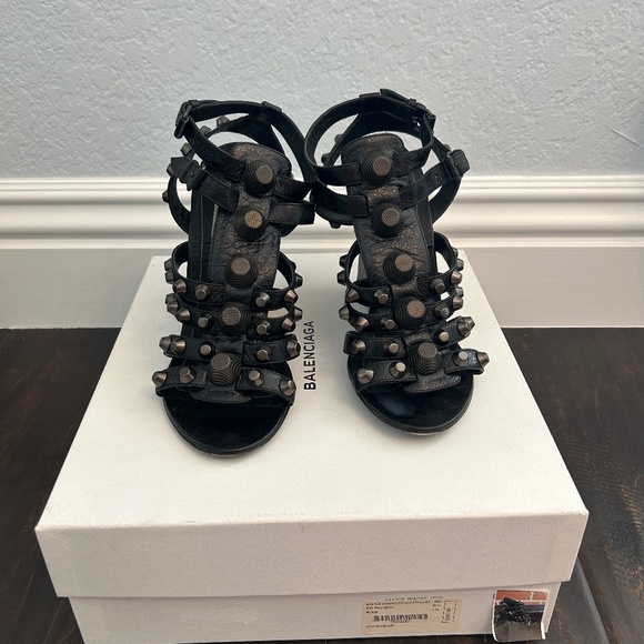 Balenciaga Studded Wedge Shoes, Size 8 - Picture 1 of 5